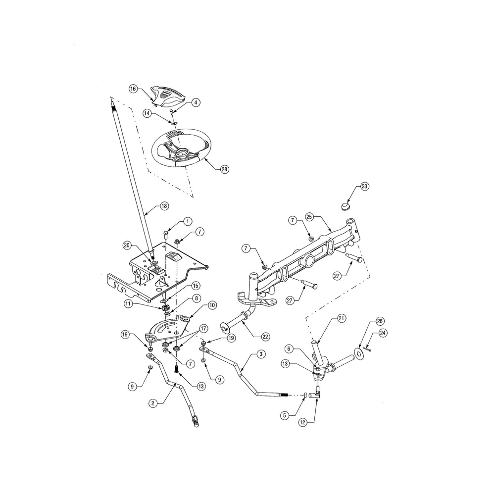 Steering Diagram and Parts List for 13AP11CP756  Cub Cadet Lawn Tractor